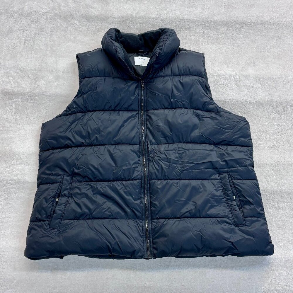 OLD NAVY Men's Puffy Black Vest --- Size XXL --- Great Condition!!